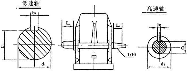 JZQ型系列齒輪減速機軸端尺寸