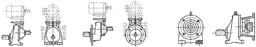 RX系列平行軸一(yī)級斜齒輪減速電機外形及安裝尺寸