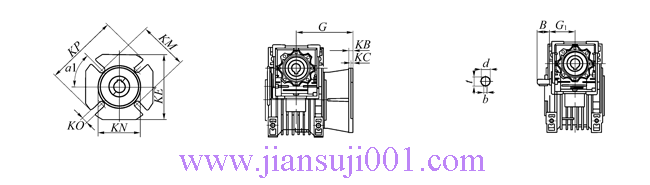 ANRV系列蝸輪蝸杆減速電動機安裝尺寸