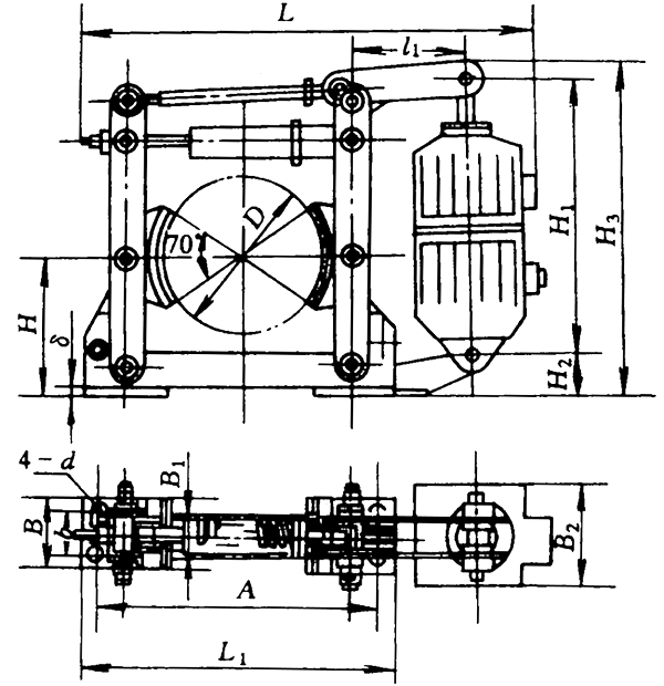  YWZ4液壓推杆制動器(qì)（JB/ZQ 4388—86）